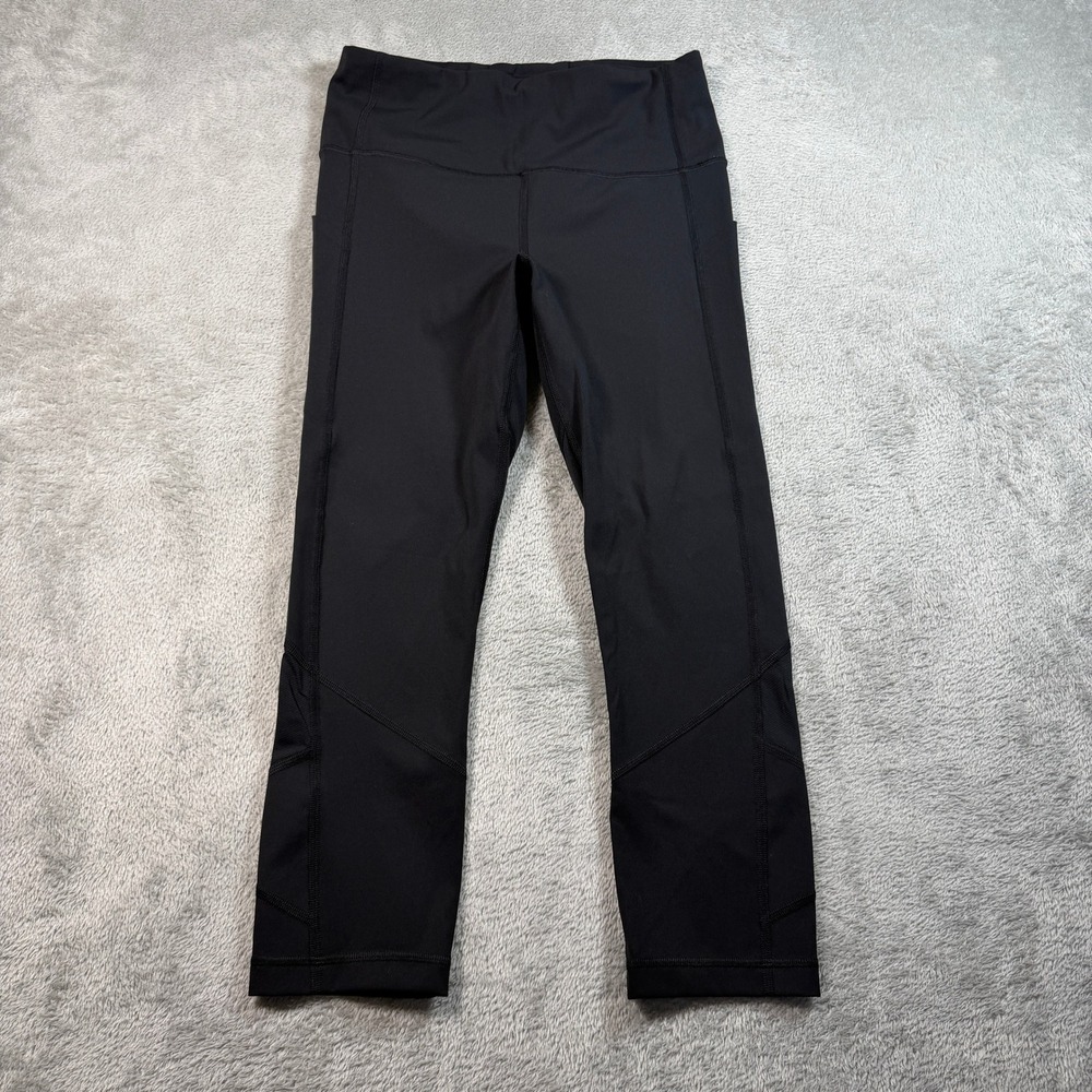 Lululemon Pace Rival High Rise Crop Leggings 22" Women 6 Black Luxtreme Training